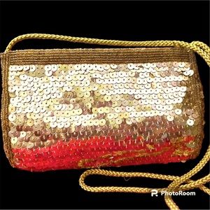 Dolce by Pierre Vintage Dolce and Gabbana Gold Beaded Sequins Small Evening Bag